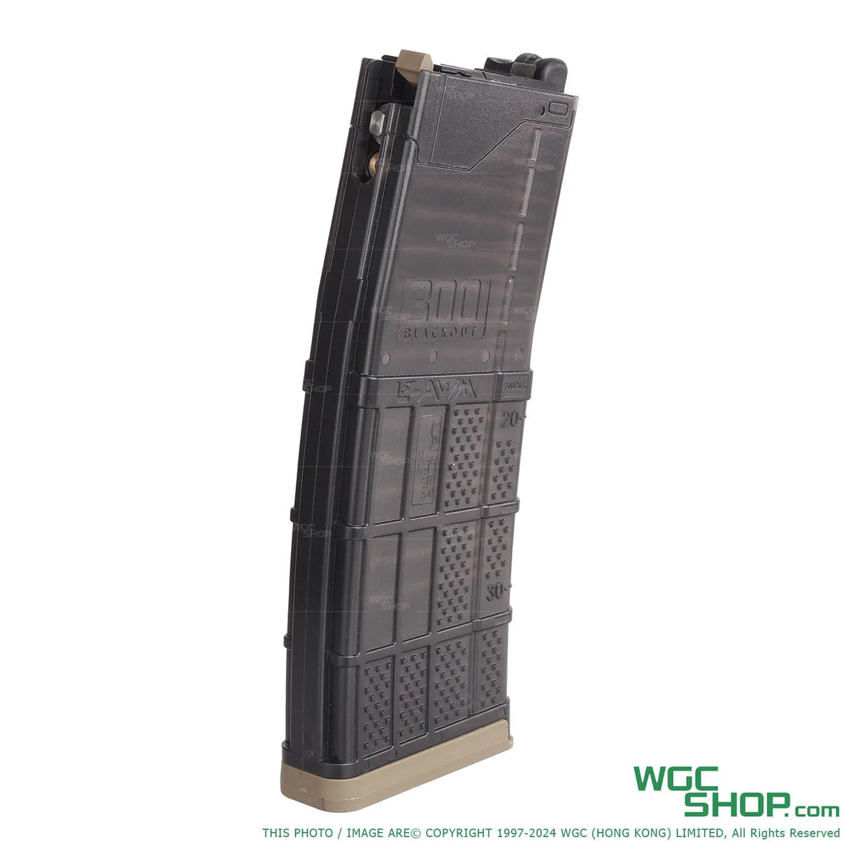 ANGRY GUN EMG Lancer Systems Licensed L5AWM V2 MWS Gas Airsoft Magazine ( 300 Translucent Smoke )