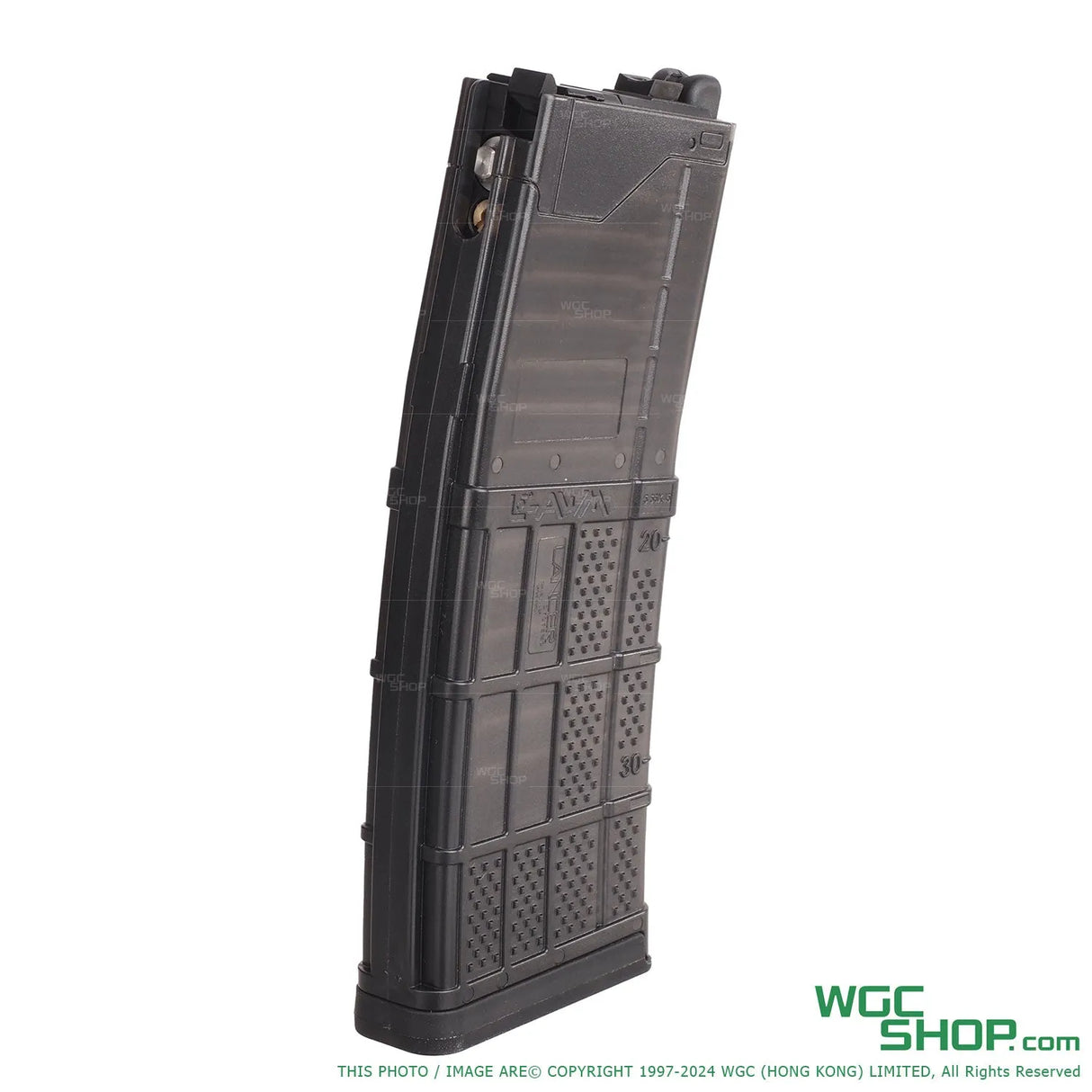 ANGRY GUN / EMG Lancer Systems Licensed L5AWM V2 MWS Gas Airsoft Magazine ( 556 Translucent Smoke )-WGC Shop