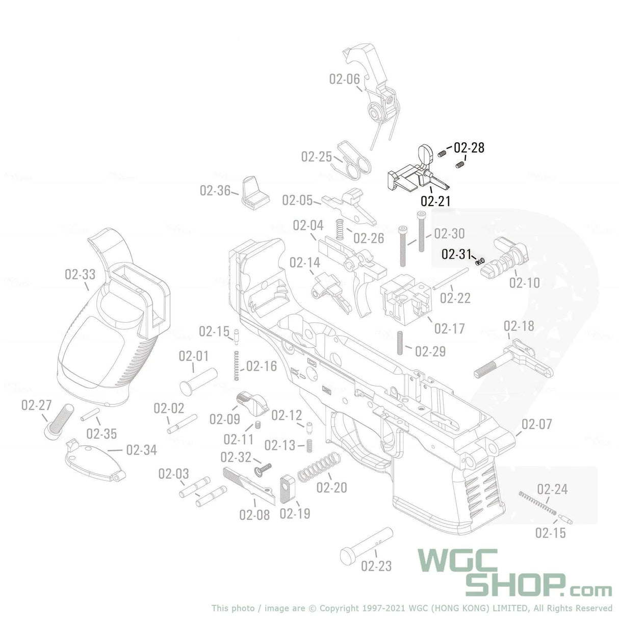 APFG Original Parts - MPX GBB Bolt Catch Set ( 02-21 / 02-28 x 2 / 02-31 ) - WGC Shop