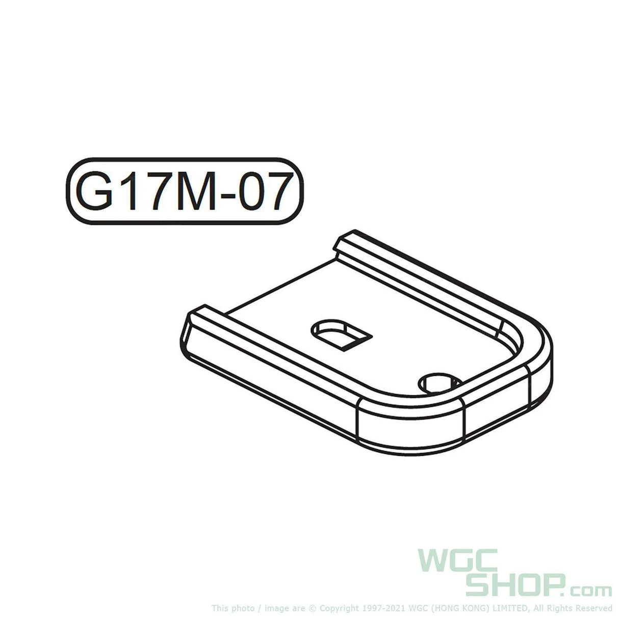 GHK Original Parts - Magazine Base for Glock G17 Gas Magazine ( G17M-07 ) - WGC Shop